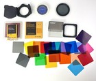 Lot of Assorted 35mm Accessories Filters Cromofilters Holders Cokin Tiffen Kodak