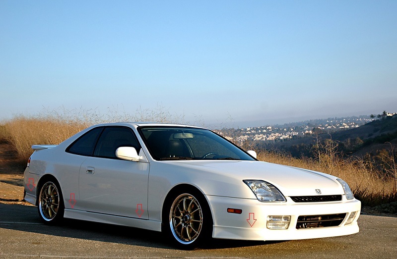 HONDA PRELUDE 1997 - 2002 MUGEN look - FRONT SPOILER + REAR SKIRTS