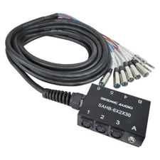Seismic Audio 6 Channel 30 Foot Compact XLR Sub Snake with 2 Stereo Feeds
