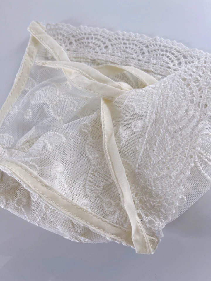 Baby Girl Princess Beige Lace Bow Embroidery Bonnet Beanie Summer Sun Hat Cap  - image 4 of 4