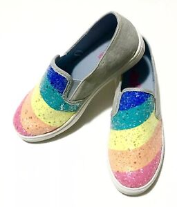 girls glitter slip on sneakers