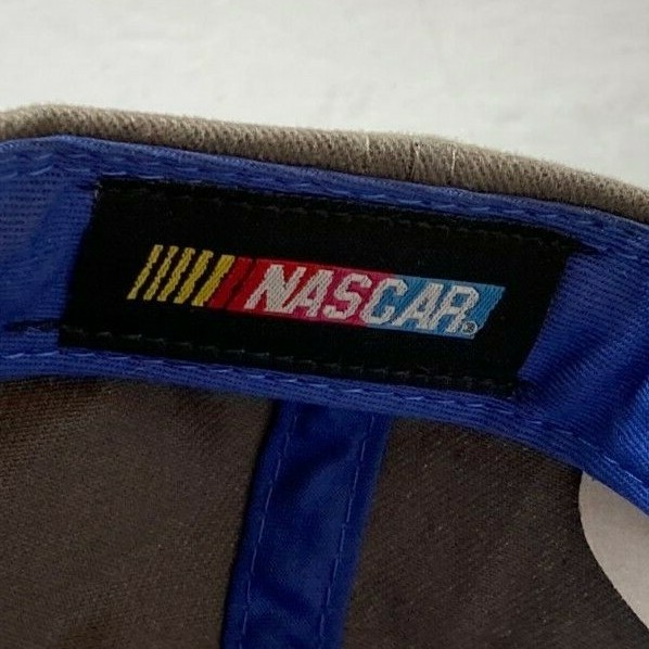 NASCAR Racing Hat Blue Gray Adjustable Strap CFS Checkered Flag Sports Cap View 6