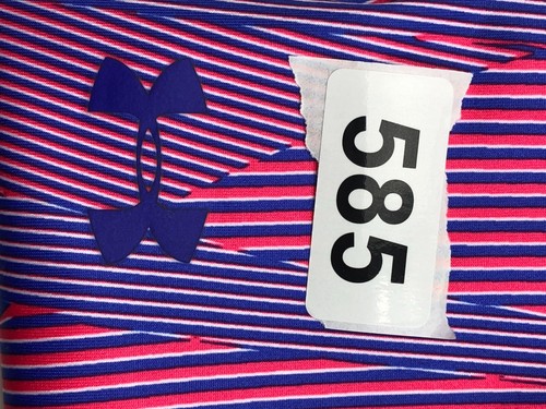 Under Armour Girls Pants Youth Large Striped HeatGear Leggings Multicolor - Picture 9 of 9