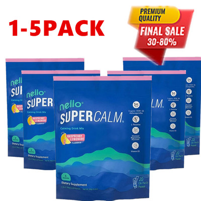  1-5PACK 20X NELLO SUPER CALM Beruhigendes Getränk Mischung Himbeerlimonade NEU