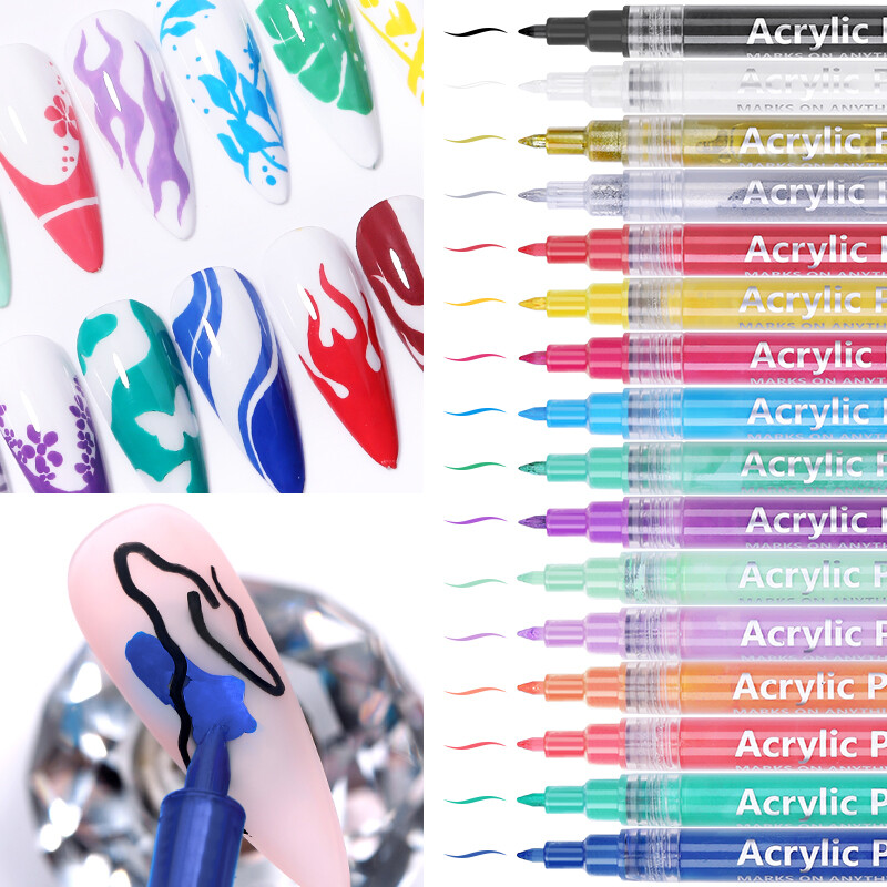 Nail Art Graffiti Pen For 3D Nails Art DIY UV Gel Nail Polish Painting