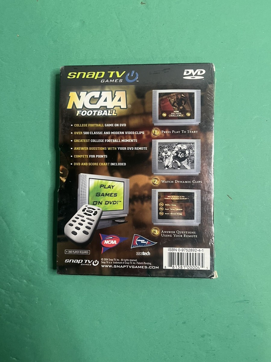 NCAA FOOTBALL DVD TRIVIA CHALLENGE SNAP TV GAME NEW 881381000045