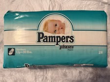 Vintage 1992 Pampers Phases Newborn 28 Count