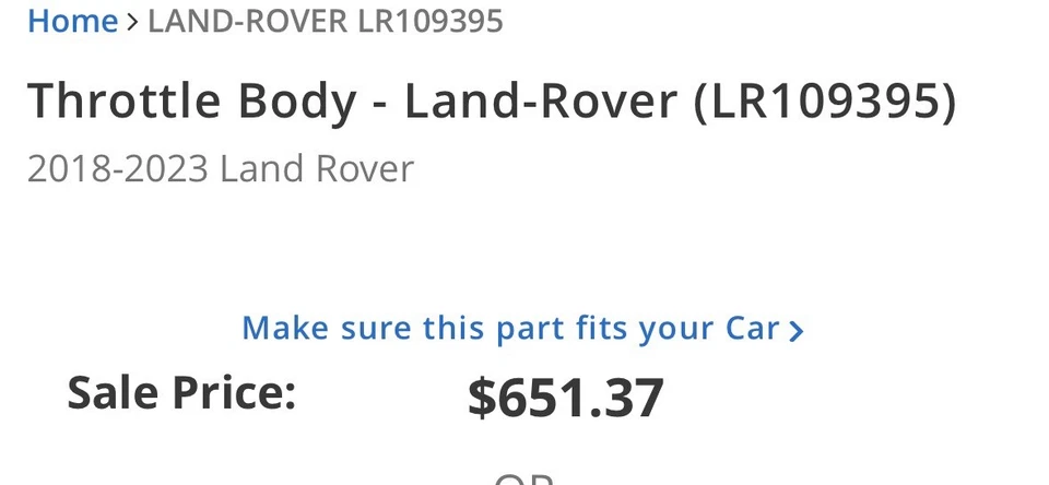 Carrocería del acelerador Land Rover  Foto 2 de 4