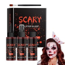 4x Fake Halloween Blood Props Scary Stage Blood Makeup Props Realistic Plasma