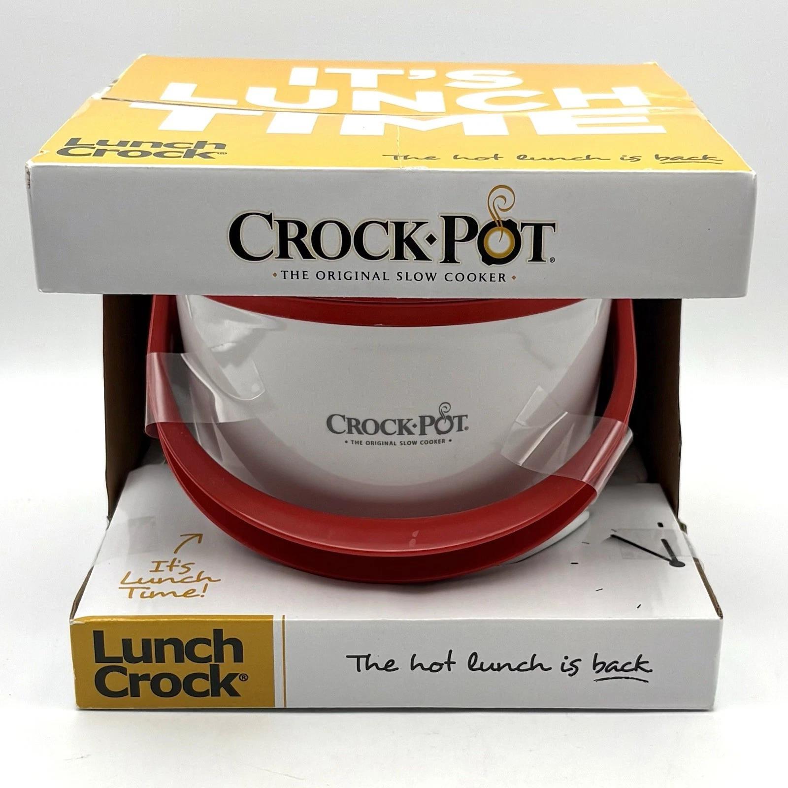 Crock Pot Lunch Crock Red & White Portable Food Warmer Hot Lunch New In BOX