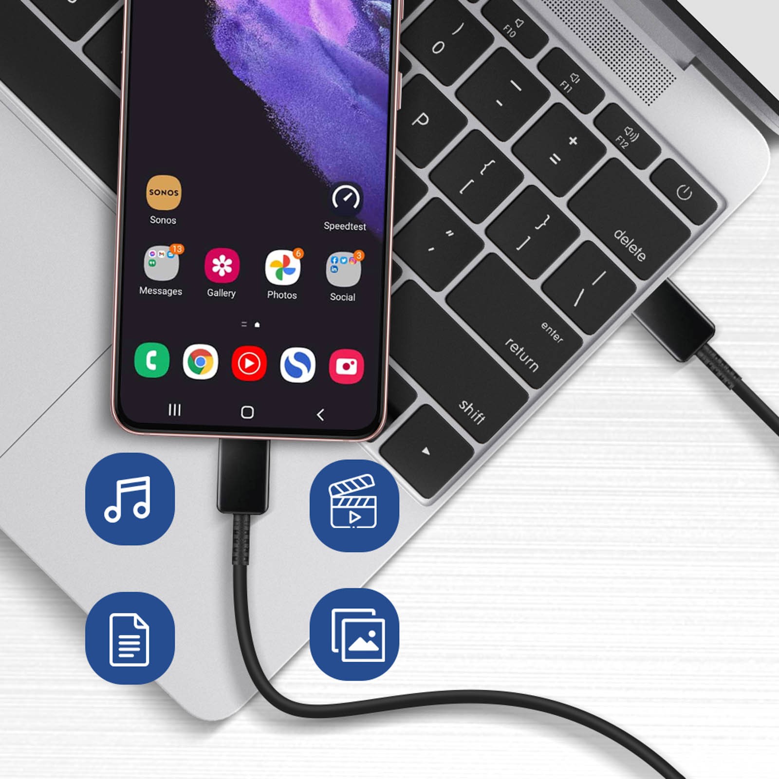Câble USB-C de charge rapide EP-DG977BBE 1m avec synchronisation de données