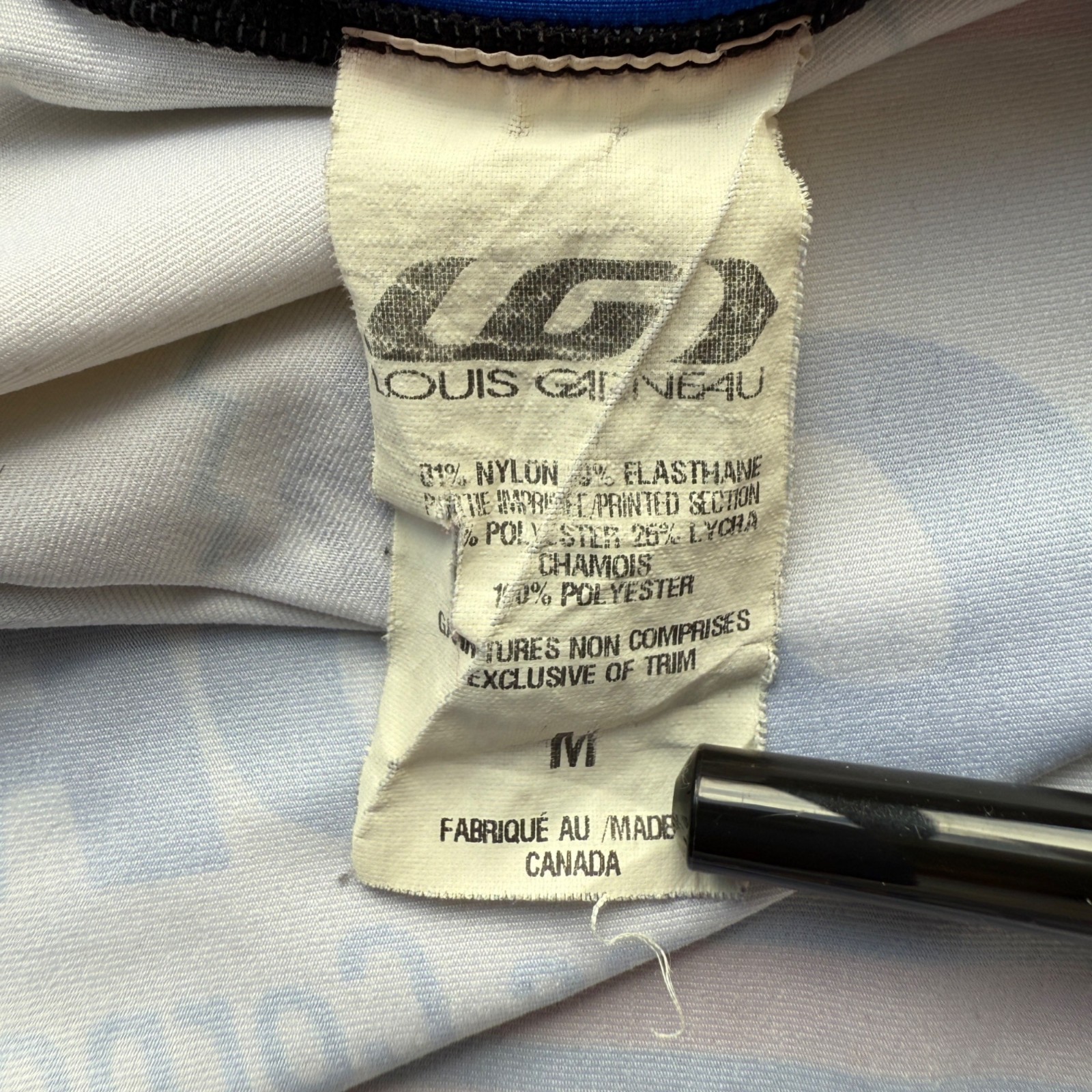 Louis Garneau Cycling Suit White/Blue Performance Fit Style Vintage Mens Size M