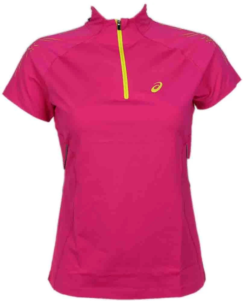 Pullover mezza zip ASICS Speed muscolo interno manica corta donna rosa casual esterno