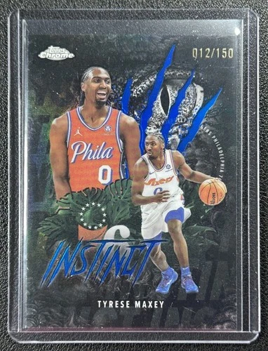 2025 Topps Chrome Tyrese Maxey Refractors Blue (RAW)