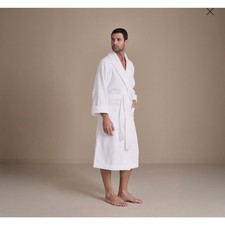 Frette 1860 White Unito Terry Shawl Collar Luxury Spa Robe S/M Cotton Unisex