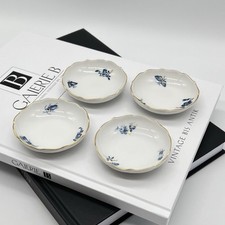 4 Meissen &bdquo;Aquatinta&ldquo; Porzellan Sch&auml;lchen Teller Golddekor Schale Signiert Blau