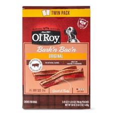Real Bacon Chews Dog Treats 25 oz Box 2 Count All Natural Delicious Flavor