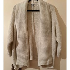 Aerie Womens Knit Shawl Collar Cardigan Sweater Cream Oversized XS/S Soft Cozy