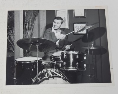 Vintage 1965 Johnny Carson Playing Drums 7x9 Press Photo Original NBC Tonight...