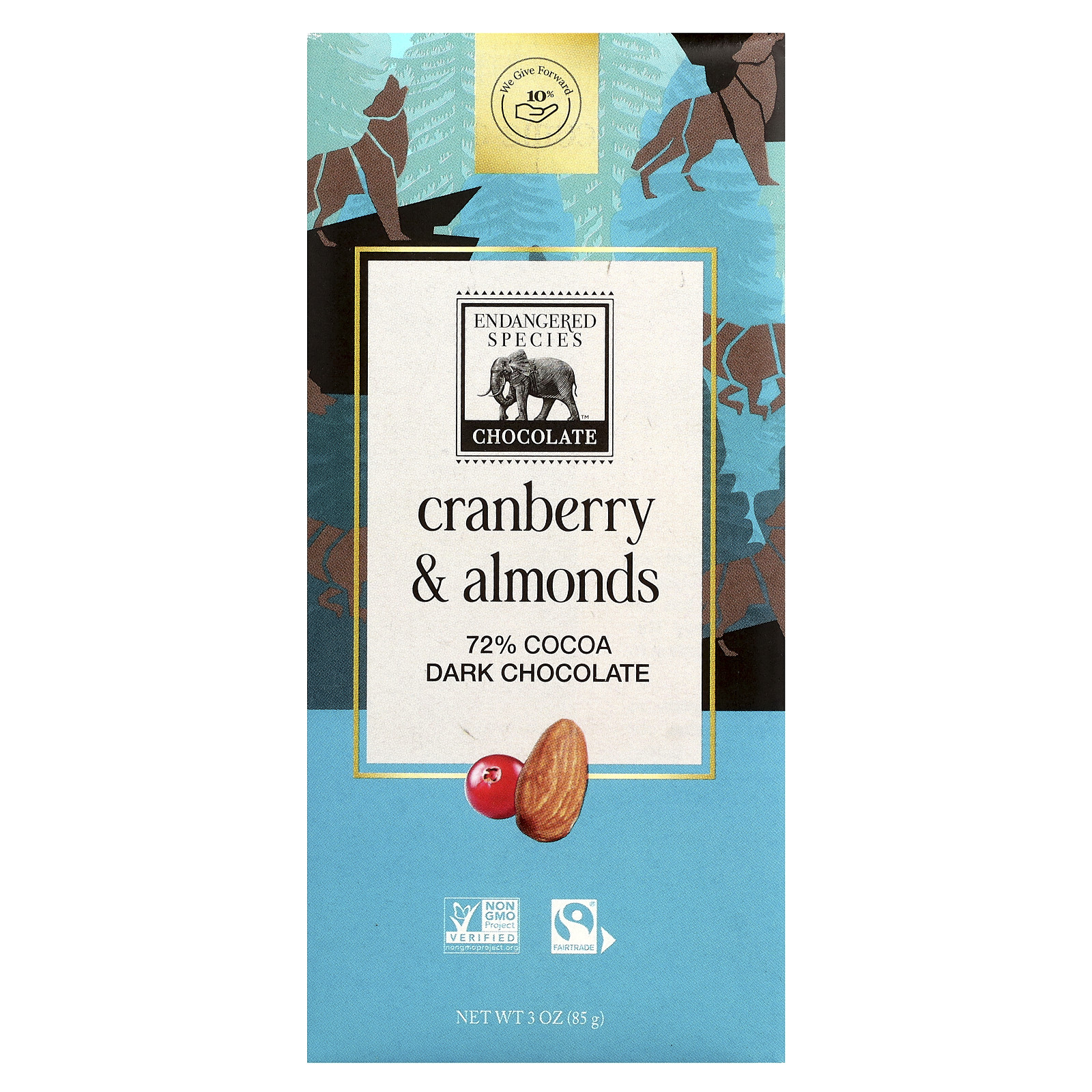 Cranberry - Almonds Dark Chocolate 72 Cocoa 3 oz 85 g 1690₽