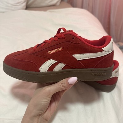 Reebok Women Forte Lounger Double Up Sneakers Equestrian Red Rubber Gum 6.5 New