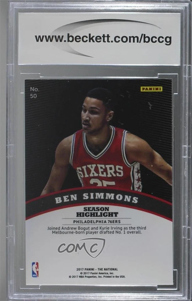 2017 Panini National Convention VIP Prizm Ben Simmons #50 BCCG 9 - Image 2 of 2