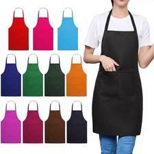 3p Plain Apron Kitchen Cooking Chefs Baking Pocket Craft BBQ Front Butcher cat