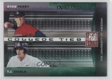 2008 Donruss Elite Extra Edition College Ties Green Ryan Perry TJ Steele 0o9