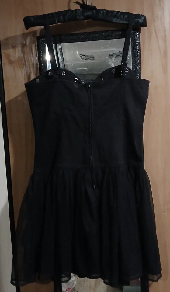 Vestido Royal Bones By Daang negro con ribete de cuero Sixe XL Foto 2 de 3