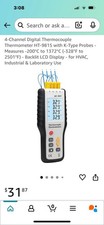 Professional 4-Channel K Type Thermocouple Thermometer HT-9815 Open Box