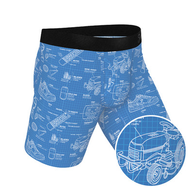 Shinesty ''The Man With A Plan'' Blueprint Long Leg Ball Hammock  Pouch Underwear