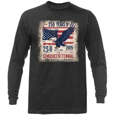 250 Years of American Independence Day US Flag 4th of July Patriotic Long Sleeve