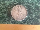1946 Walking Liberty Half Dollar (yellow-orange/lt blue)