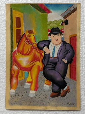 Fernando Botero (Handmade) Drawing on antique paper Signed and Sealed.