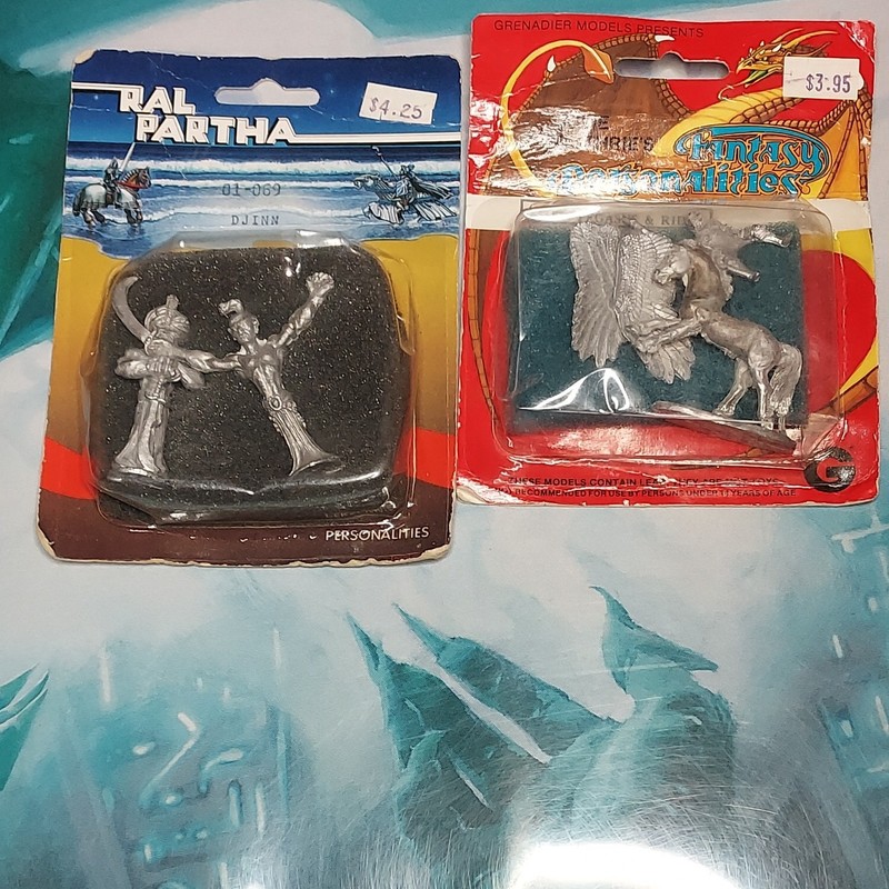 Ral Partha unpainted Djinn 01-069 & Julie Guthrie Pegasus Rider Miniatures
