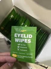 60PCS Tea Tree Oil Eyelid Wipes, Individually Wrapped Eye Cleaning Wipes