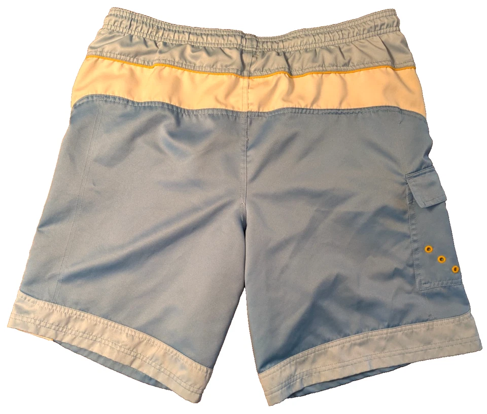 BAÑADOR HOMBRE: Joe Boxer Azul Claro Amarillo Rayas Retro Board Shorts MEDIANO Foto 2 de 4