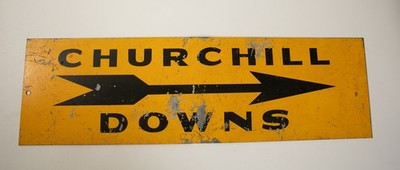 Churchill Downs Sign (N5R/JSF6) Kentucky Derby Metal Arrow Horse Racing Painted