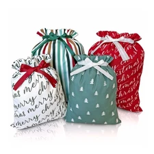 Gather & Knot Drawstring Christmas Gift Bags | 20" Large 16" Medium | Modern ...