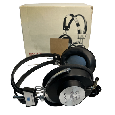 SONY MDR-5a ステレオ ヘッドホン stereo headphones Vintage Sony DR-5A Adjustable Stereo Headphones, Sony F-26 Mic