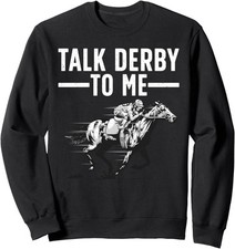 Funny Horse Racing Design Derby Retro Vintage Horse Unisex Crewneck Sweatshirt