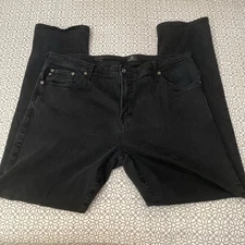 AG Adriano Goldschmied The Everett Slim Straight Jeans Black Men's 38x32”stretch