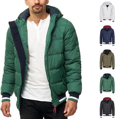 Indicode Herren Winterjacke Bacon-Steppjacke Männer Jacke Übergangsjacke Kapuze