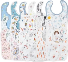 Totbasic Baby Feeding Drool Teething Bibs Set of 18 Bunnies Spring Easter NEW!