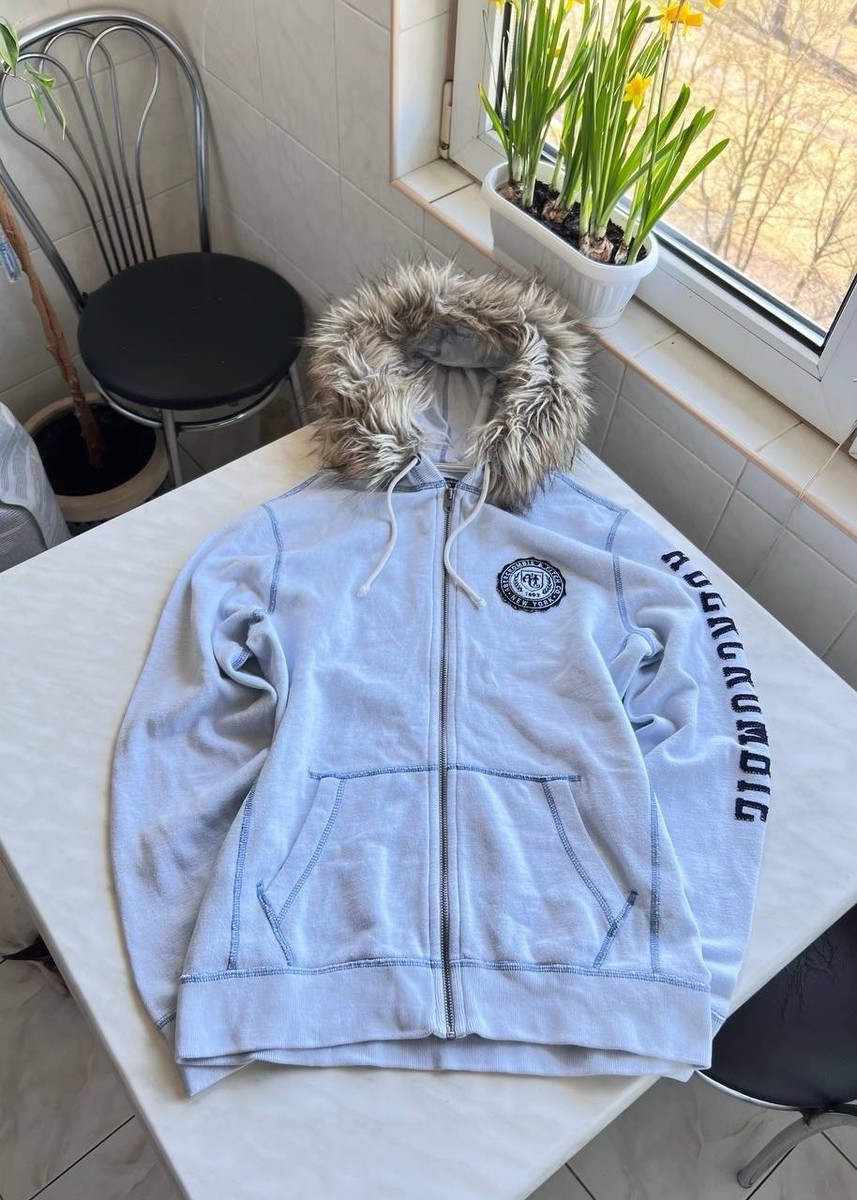 Abercrombie Fitch Faux Fur Fuzzy Full Zip Hoodie Y2K LGB Hype Abercrombie Fitch Faux Fur Fuzzy Full Zip Hoodie Y2K LGB Hype