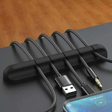 Cable Holder Ties Management Clips Tidy Lead Desk Charger Wire USB Organizer