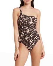 NWT- JETS Australia 'Allure' Animal-Print One-Shoulder One-Piece Swimsuit - US 8