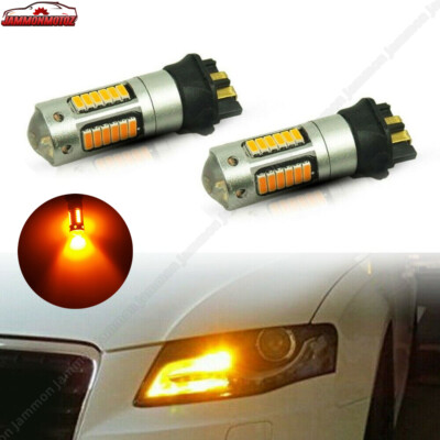 2x Error Free Amber PW24W LED Light Bulbs Turn Signal DRL Lights For Audi BMW VW