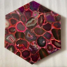 24" Unbique Agate Stone Bar Coffee Table Luxury Gemstone Furniture Garden Decors