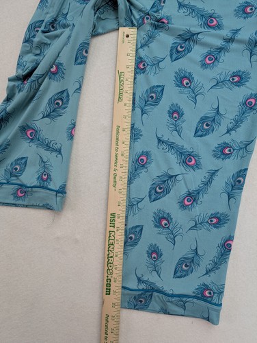 Joyspun Women's Pajama Set Peacock Feather Print Top S, Pants M NEW - Picture 20 of 23